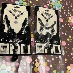 New Stepping Out - Two Candle Jewelry Beaded Decor